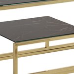 vidaXL Table console doré acier inoxydable et verre trempé