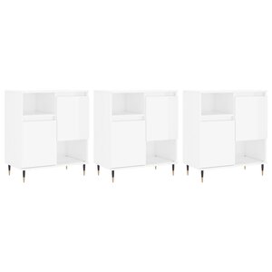 vidaXL Buffets 3 Pièces blanc brillant bois d'ingénierie
