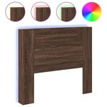vidaXL Armoire tête de lit avec LED chêne marron 120x16 5x103 5 cm