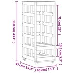 vidaXL Porte-bûches avec roulettes noir 40x49x110 cm bois massif pin