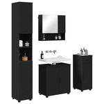 vidaXL Ensemble de mobilier de salle de bain avec tiroir 4 Pièces Noir