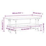 vidaXL Table basse Noir 100x50x40 cm Bois d'ingénierie
