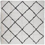 vidaXL Tapis shaggy à poils longs moderne crème et noir 160x160 cm