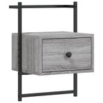 vidaXL Table de chevet murale 2 Pièces sonoma gris 35x30x51 cm