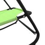 vidaXL Chaise longue à bascule Vert Acier et textilène