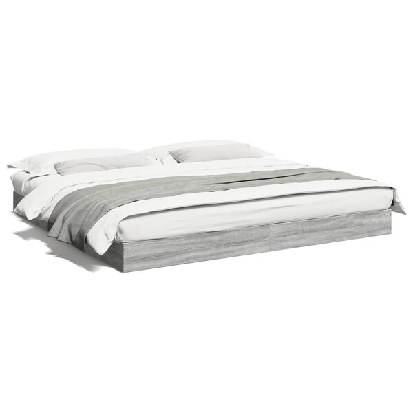 vidaXL Cadre de lit sans matelas sonoma gris 180x200 cm