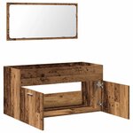 vidaXL Armoire de salle de bain et miroir vieux bois bois d'ingénierie