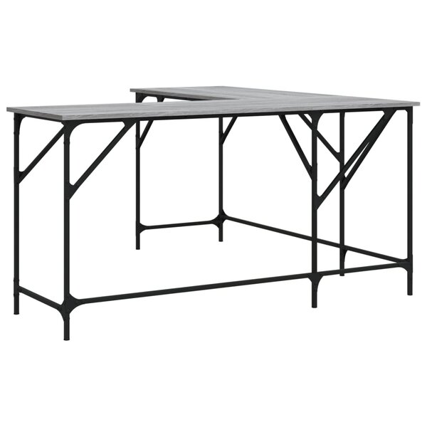 vidaXL Bureau sonoma gris 149x149x75 cm bois d'ingénierie