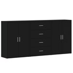 vidaXL Buffets 3 Pièces noir 60x31x84 cm bois d'ingénierie