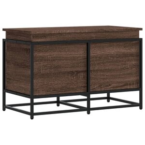 vidaXL Boîte de rangement avec couvercle chêne marron bois ingénierie