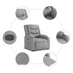 vidaXL Fauteuil inclinable Gris clair Tissu