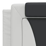 vidaXL Lit Viana avec matelas blanc et noir 180x200 cm similicuir