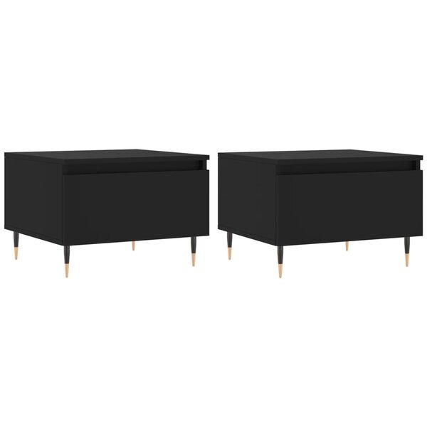vidaXL Tables basses 2 Pièces noir 50x46x35 cm bois d'ingénierie