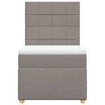 vidaXL Sommier à lattes de lit avec matelas Taupe 100x200 cm Tissu