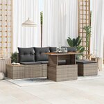 vidaXL Ensemble de salle à manger pour jardin 6 Pièces Gris  Marron