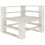 vidaXL Canapé palette à 4 places de jardin avec coussins crème Bois