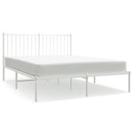 vidaXL Cadre de lit métal avec tête de lit blanc 140x190 cm