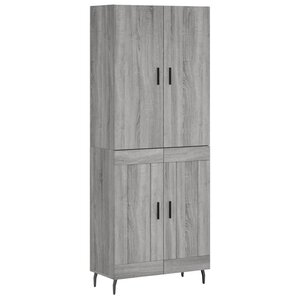 vidaXL Buffet haut Sonoma gris 69 5x34x180 cm Bois d'ingénierie