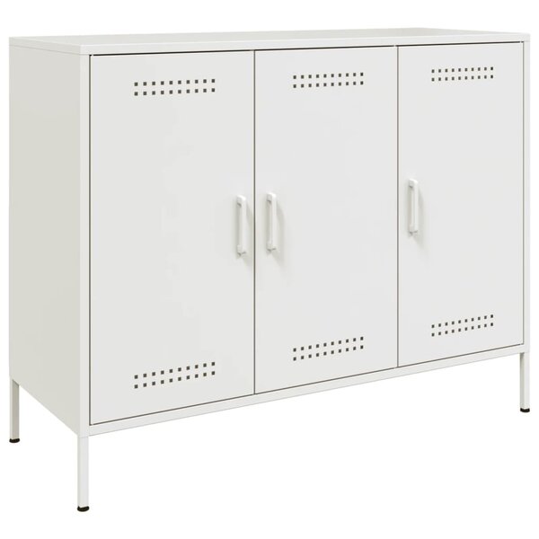 vidaXL Buffet blanc 100 5x39x79 cm acier laminé à froid