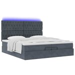 vidaXL Cadre de lit ottoman avec matelas gris foncé 200x200 cm velours