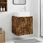 vidaXL Vanité de lavabo mural Chêne fumé 49 5 x 41 x 63 cm