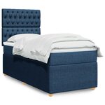 vidaXL Sommier à lattes de lit avec matelas Bleu 80x200 cm Tissu