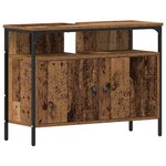 vidaXL Armoire de salle de bain avec évier intégré - Look bois ancien