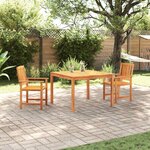 vidaXL Ensemble de salle à manger pour jardin 3 Pièces Marron