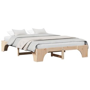 vidaXL Cadre de lit Naturel 150 x 200 cm Pin massif