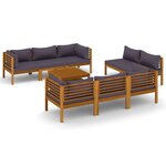 Salon de jardin meuble d'extérieur ensemble de mobilier 9 pièces avec coussin bois d'acacia solide 02_0017888