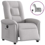vidaXL Fauteuil inclinable électrique gris nuage tissu