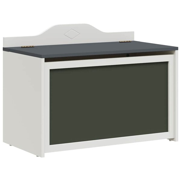 vidaXL Boîte à Jouets Gris et blanc 73 x 33 x 55 cm Bois d'ingénierie