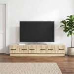 vidaXL Meuble TV Chêne Sonoma 147 x 34 5 x 27 cm Bois d'ingénierie