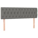 vidaXL Tête de lit à LED Gris foncé 144x7x78/88 cm Tissu