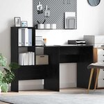vidaXL Bureau Chêne noir 131 5 x 50 x 106 5 cm Bois d'ingénierie