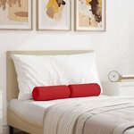 vidaXL Coussins d'accent 2 Pièces Rouge Ø 15 x 40 cm tissu