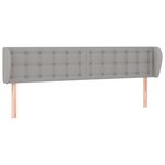vidaXL Tête de lit avec oreilles Gris clair 163x23x78/88 cm Tissu