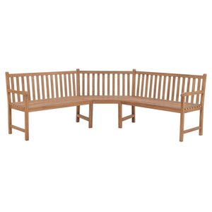 vidaXL Banc d'angle de jardin 185x185x90 cm bois de teck solide