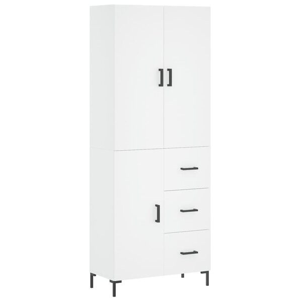 vidaXL Buffet haut Blanc 69 5x34x180 cm Bois d'ingénierie