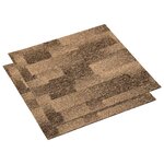vidaXL Moquette de sol 20 pc Marron 50 x 50 cm PP Poils courts