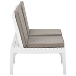 vidaXL Banc de salon de jardin avec coussin Plastique Blanc