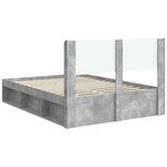 vidaXL Cadre de lit avec rangement et tête de lit Gris béton