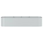 vidaXL Jardinière surélevée 400x80x81 cm acier galvanisé argenté
