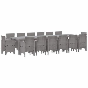 vidaXL Ensemble de salle à manger pour jardin 15 Pièces Gris clair