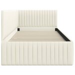 vidaXL Cadre de lit d'angle avec tête de lit Crème 90 x 190 cm Velours