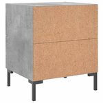 vidaXL Tables de chevet 2Pièces gris béton 40x35x47 5cm bois d’ingénierie