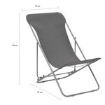vidaXL Chaises de plage pliables lot de 2 Acier et tissu oxford Gris