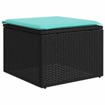 vidaXL Salon de jardin avec coussins 2 Pièces noir résine tressée acacia