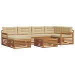 vidaXL Ensemble de canapés d'extérieur 7 pc Naturel et Beige