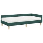 vidaXL Cadre de lit d'angle avec matelas avec matelas 2 Pièces Vert tissu